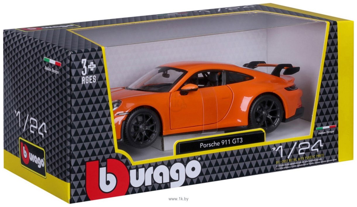 Фотографии Bburago Porsche 911 GT3 18-21104 (оранжевый)