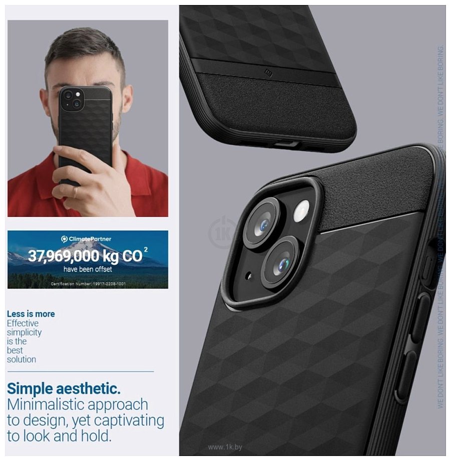 Фотографии Spigen Parallax Mag для iPhone 15 ACS06818 (черный)