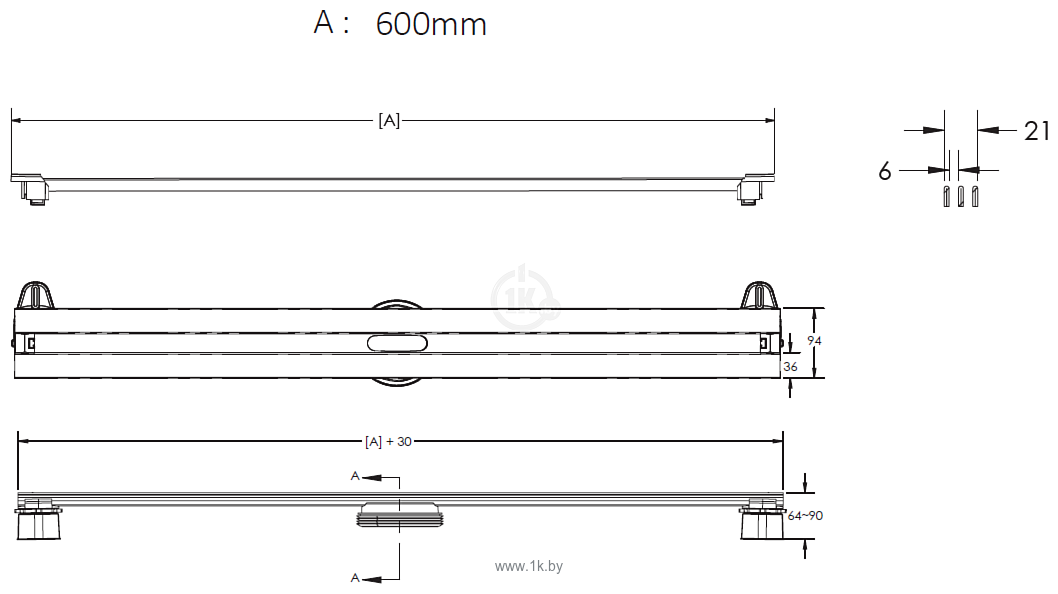 Фотографии Berges Wasserhaus Super Slim 600 (матовый хром)