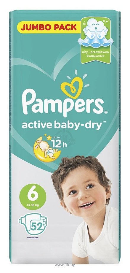 Фотографии Pampers Active Baby-Dry Extra Large (13-18 кг), 52 шт