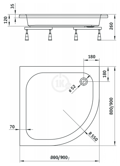 Фотографии Deante Standard Plus II 90x90 KTU 031B