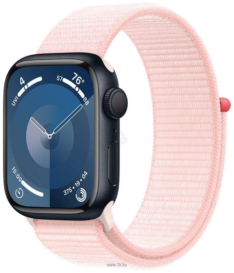 Фотографии Apple Watch Series 9 41 мм (алюминиевый корпус, нейлоновый ремешок)