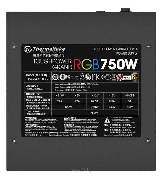 Фотографии Thermaltake Toughpower Grand RGB Gold (RGB Sync Edition) 750W