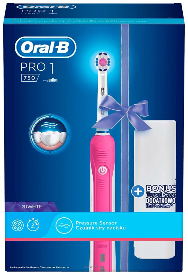 Фотографии Oral-B Pro 1 750 3D White D16.513.1UX (розовый)