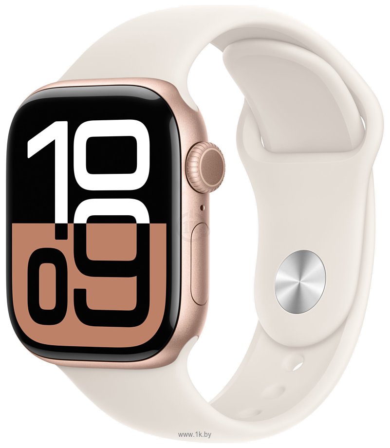 Фотографии Apple Watch Series 10 42 мм (алюминиевый корпус, спортивный силиконовый ремешок S/M)