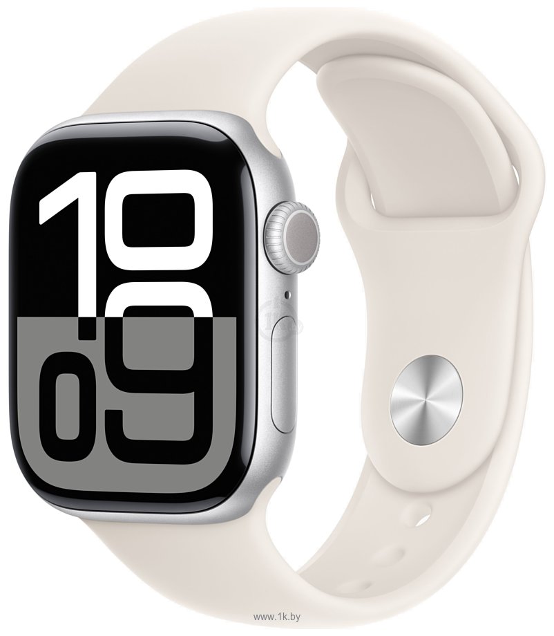 Фотографии Apple Watch Series 10 42 мм (алюминиевый корпус, спортивный силиконовый ремешок S/M)