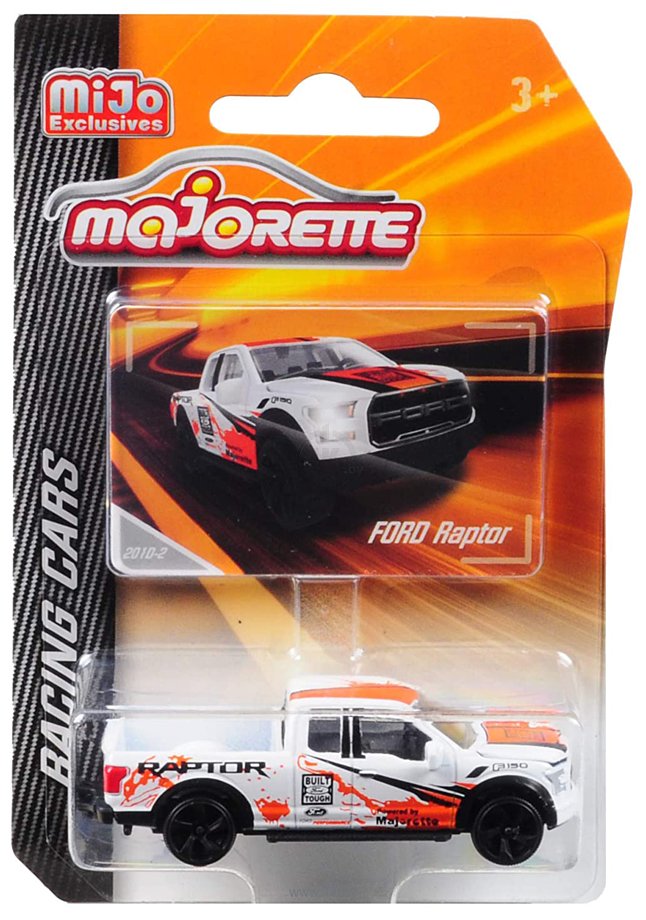Фотографии Majorette Racing Cars 212084009 Ford Raptor (белый/оранжевый)