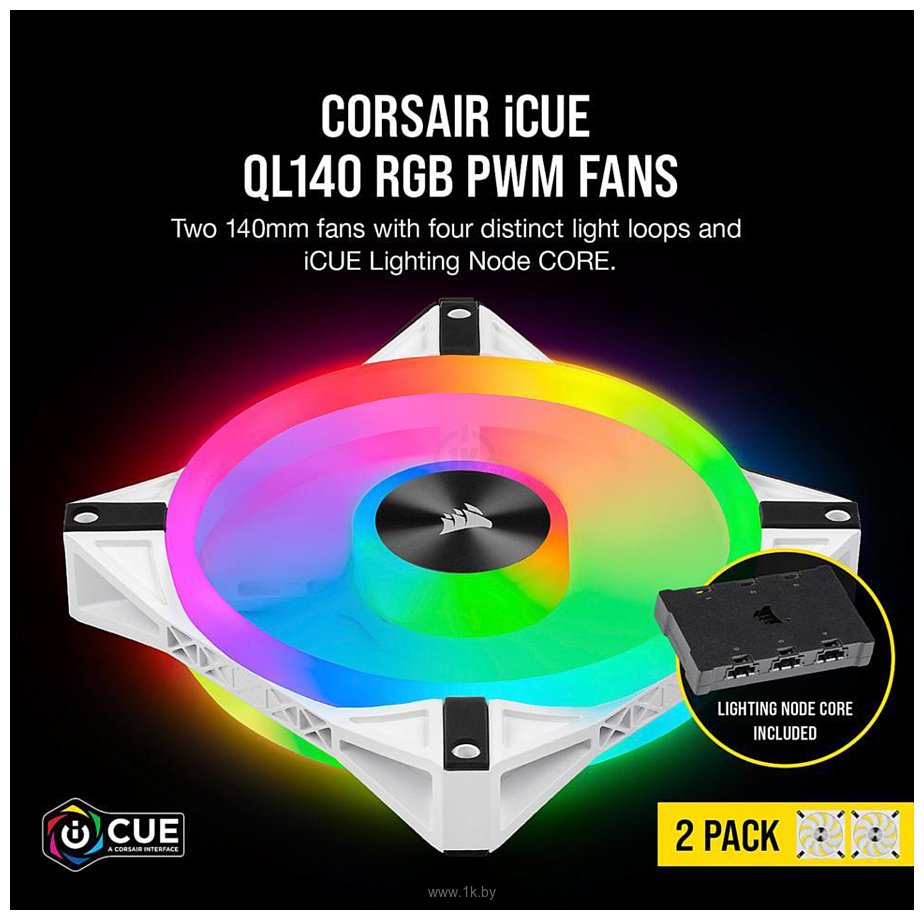 Фотографии Corsair iCUE QL140 RGB White Dual Pack CO-9050106-WW