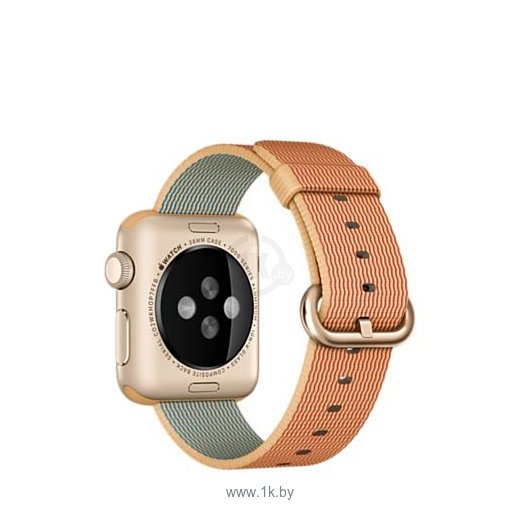 Фотографии Apple Watch Gold 38mm Gold with Gold/Red Woven Nylon (MMF52)