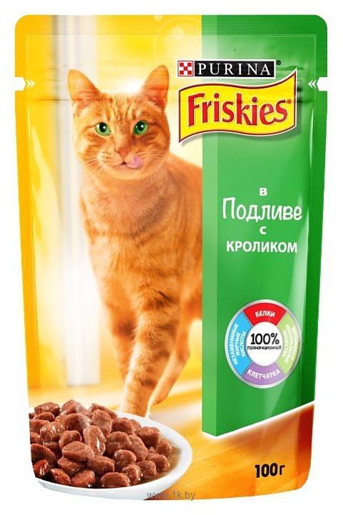 Фотографии Friskies Для взрослых кошек с кроликом в подливе (0.1 кг) 20 шт.