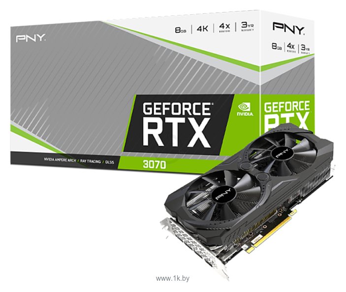 Фотографии PNY GeForce RTX 3070 UPRISING Dual Fan Edition 8GB (VCG30708DFMPB)