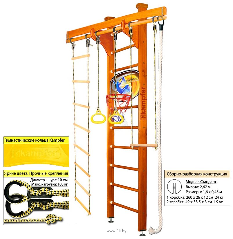 Фотографии Kampfer Wooden Ladder Ceiling Basketball Shield (стандарт, классический)