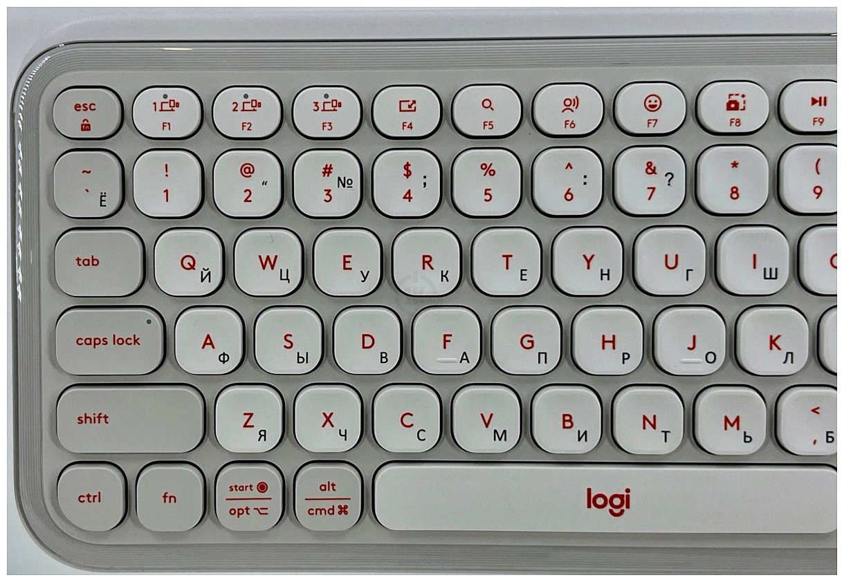 Фотографии Logitech Pop Icon Keys white/orange (без кириллицы)