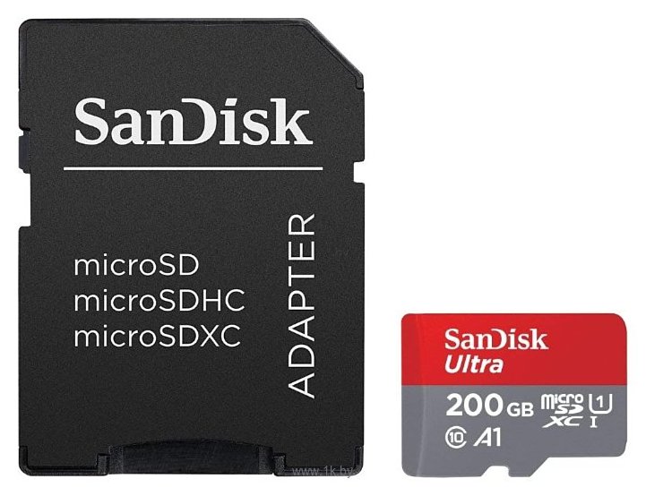 Фотографии Sandisk Ultra microSDXC Class 10 UHS-I 100MB/s 200GB + SD adapter