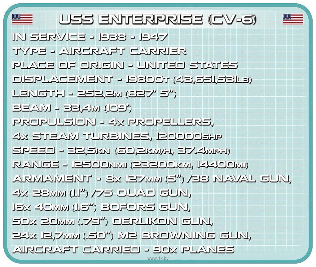 Фотографии Cobi World War II 4815 USS Enterprise CV-6