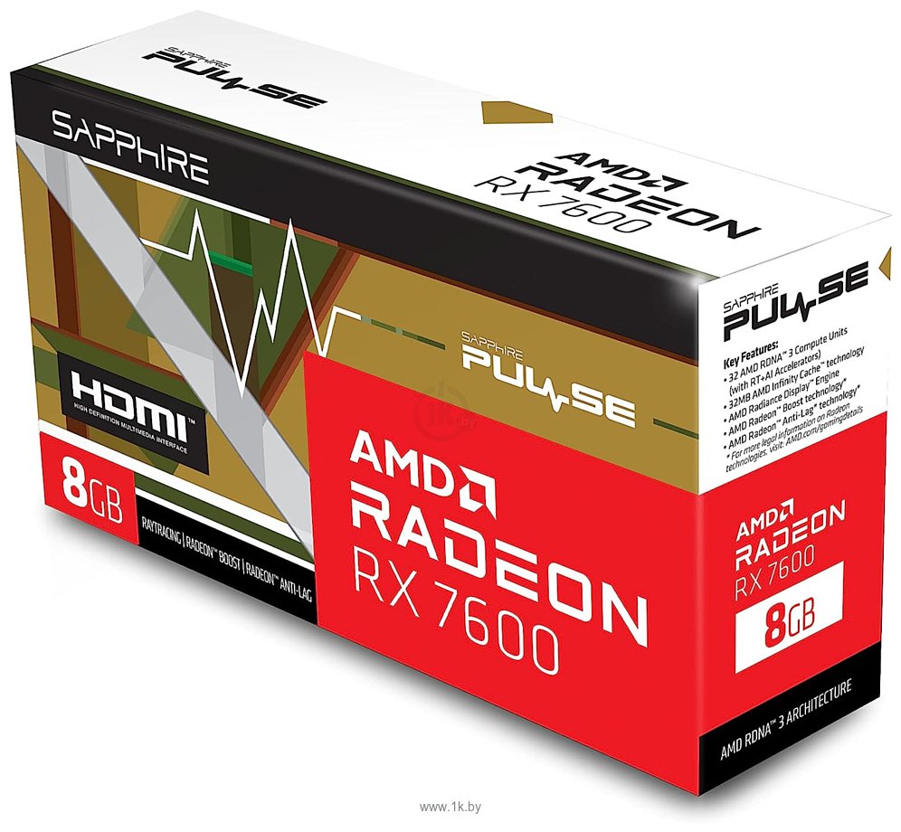 Фотографии Sapphire Pulse AMD Radeon RX 7600 8GB (11324-01-20G)