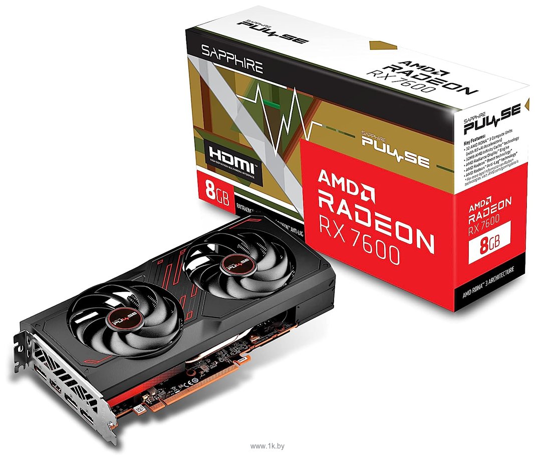 Фотографии Sapphire Pulse AMD Radeon RX 7600 8GB (11324-01-20G)