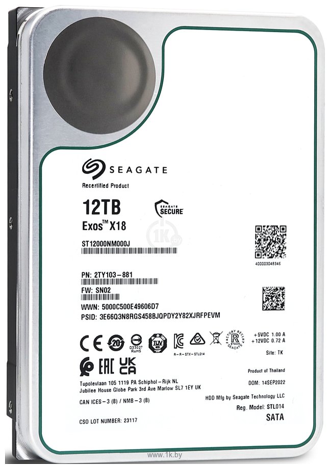 Фотографии Seagate Exos Enterprise X18 12TB ST12000NM000J