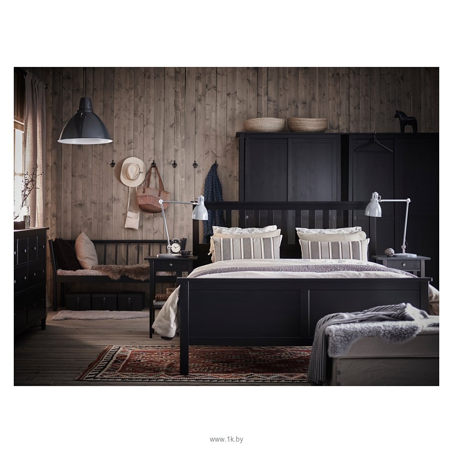Фотографии Ikea Хемнэс 211x174 (черно-коричневый, основ. Леирсунд) (090.197.93)
