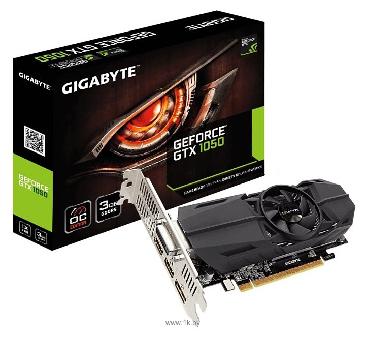 Фотографии GIGABYTE GeForce GTX 1050 1404MHz PCI-E 3.0 3072MB 7008MHz 96 bit DVI 2xHDMI HDCP OC Low Profile