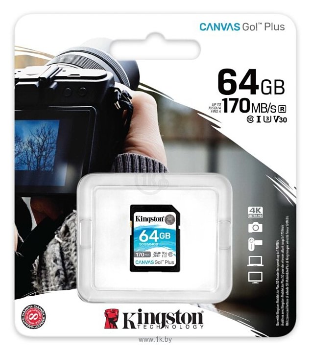 Фотографии Kingston Canvas Go! Plus SDXC 64GB