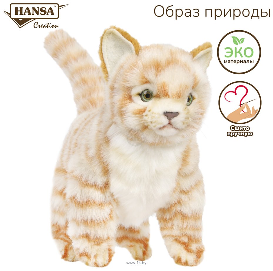 Фотографии Hansa Сreation Котенок стоящий рыжий 6573 (30 см)