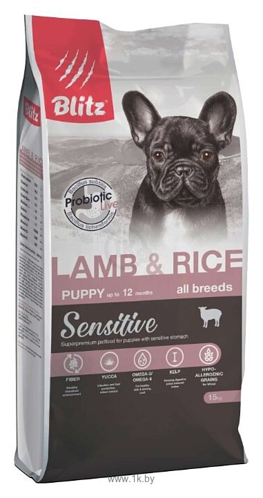 Фотографии Blitz Puppy Lamb & Rice All Breeds dry (15 кг)