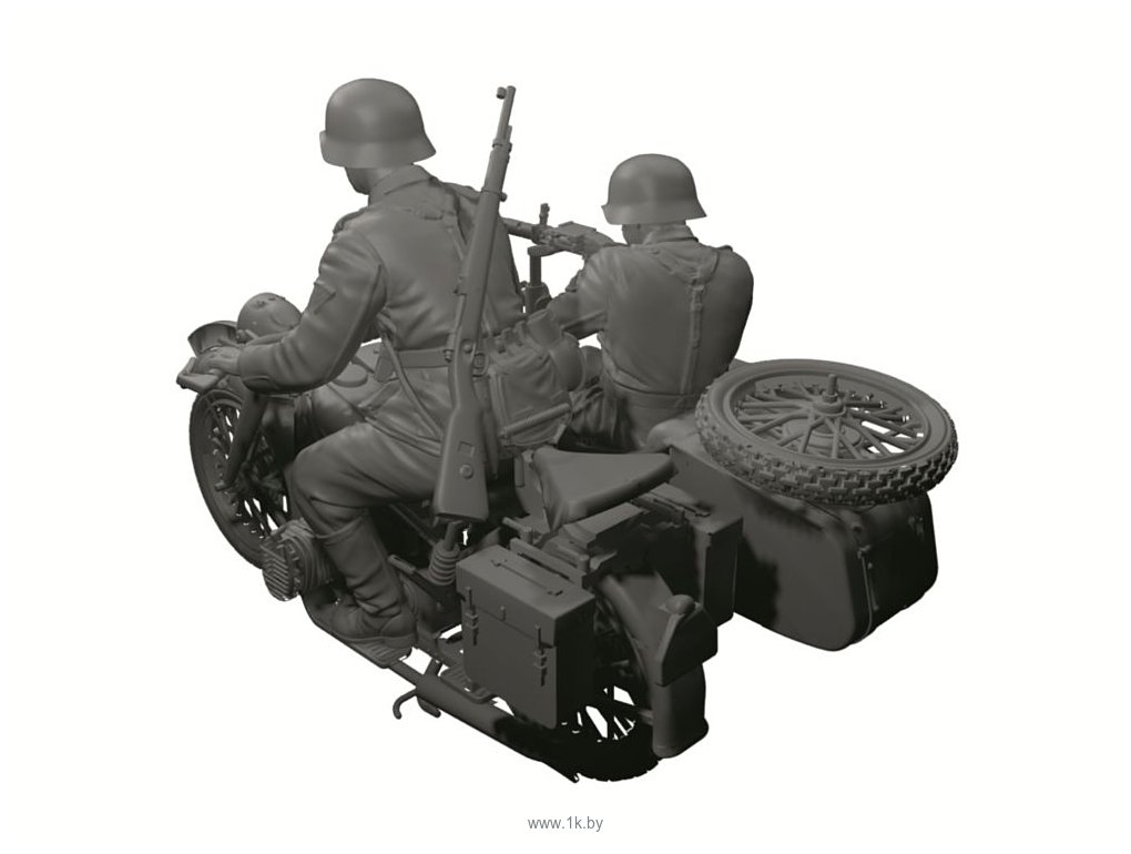 Фотографии Звезда Немецкий мотоцикл с коляской и экипажем БМВ Р-12