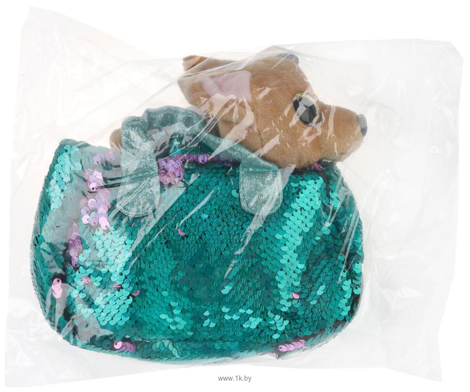 Фотографии Мой Питомец Собачка в бирюзовой сумочке из пайеток CT-AD191170-POWDER-BLUE