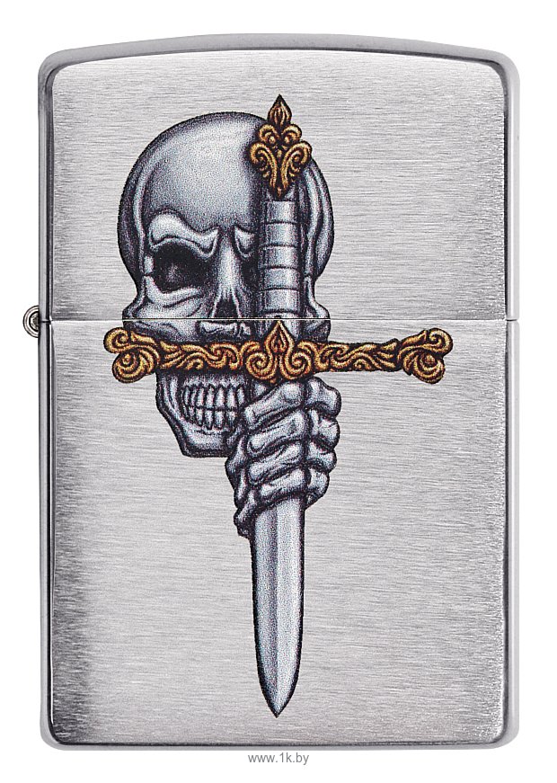 Фотографии Zippo Brushed Chrome Sword Skull Design 49488