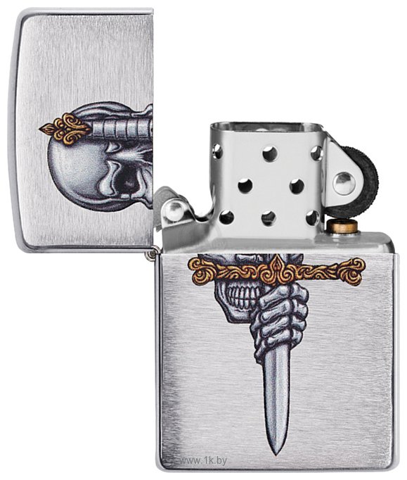 Фотографии Zippo Brushed Chrome Sword Skull Design 49488