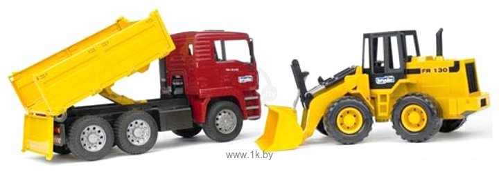 Фотографии Bruder MAN Construction truck with articulated road loader 02752