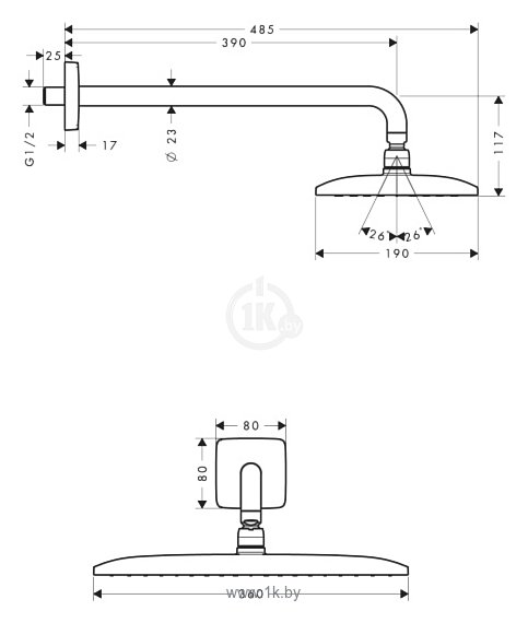 Фотографии Hansgrohe Raindance E 360 AIR 1jet (27376000)