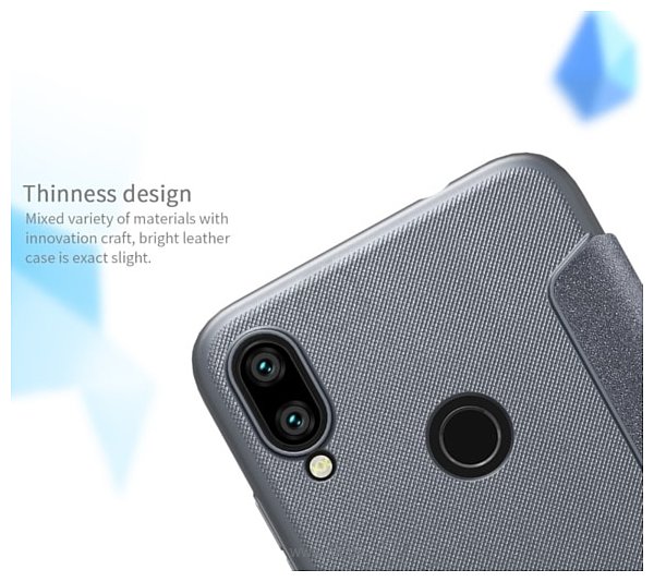 Фотографии Nillkin Sparkle Leather Case для Xiaomi Redmi Note 7/ 7 Pro (голубой)