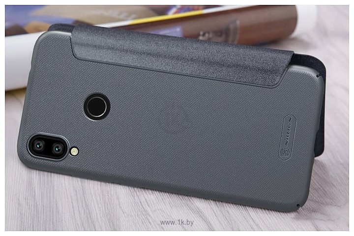 Фотографии Nillkin Sparkle Leather Case для Xiaomi Redmi Note 7/ 7 Pro (голубой)