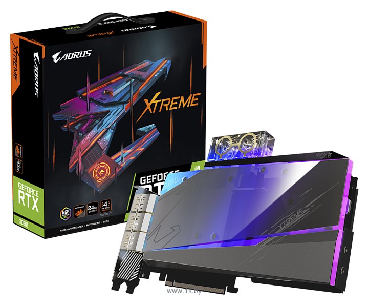 Фотографии GIGABYTE AORUS GeForce RTX 3090 XTREME WATERFORCE WB 24GB (GV-N3090AORUSX WB-24GD)