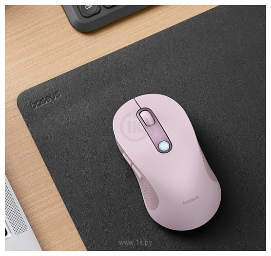 Фотографии Baseus F02 Ergonomic Wireless Mouse pink, без батарейки в комплекте