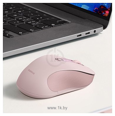 Фотографии Baseus F02 Ergonomic Wireless Mouse pink, без батарейки в комплекте