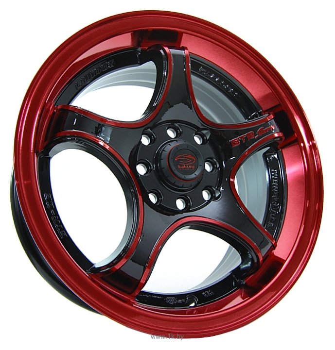 Фотографии Sakura Wheels 395 7x15/4x100/114.3 D73.1 ET40 Черный с красным