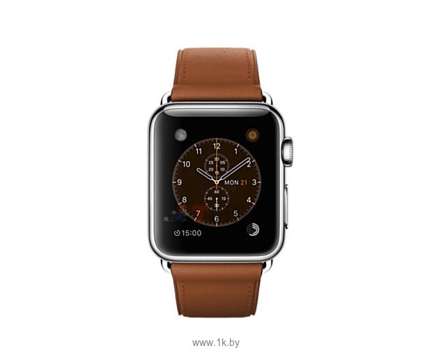 Фотографии Apple Watch 38mm Stainless Steel with Saddle Brown Classic (MMF72)