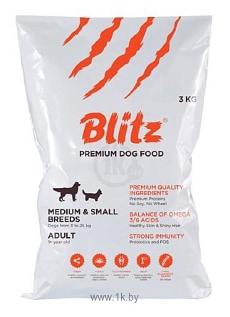 Фотографии Blitz Adult Dog Small & Medium Breeds dry (3 кг)