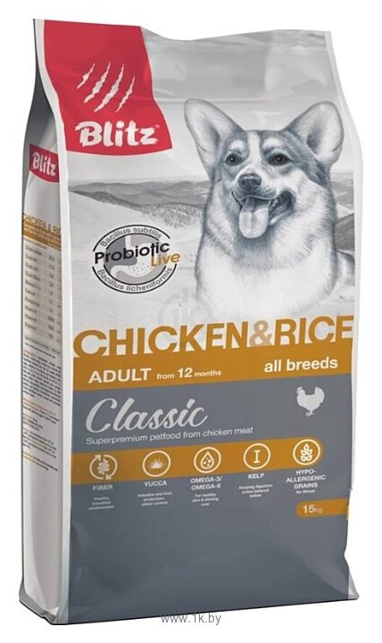 Фотографии Blitz (15 кг) Adult Dog Chicken & Rice All Breeds dry