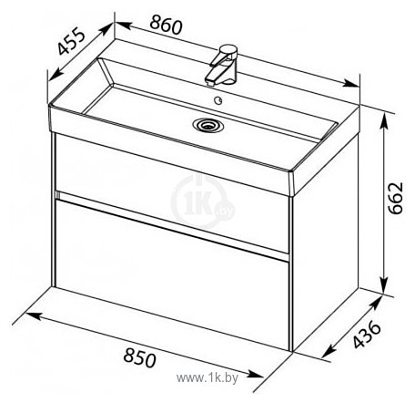 Фотографии Aquanet Тумба Бруклин 85 00212598 с умывальником Slim Synergy (белый)