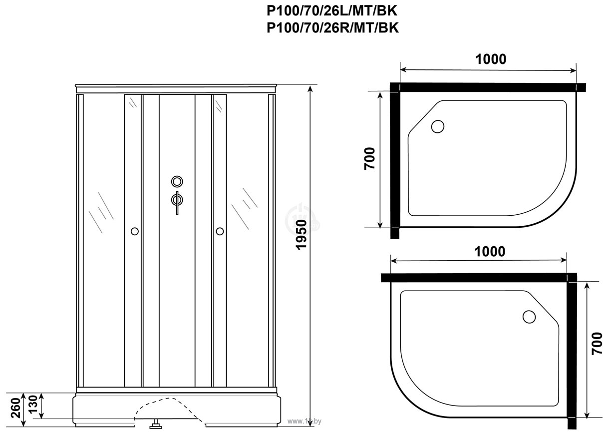 Фотографии Niagara Promo P100/70/26R/MT/BK 100x70x195