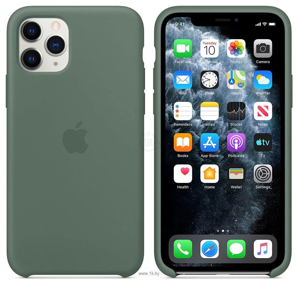 Фотографии Apple Silicone Case для iPhone 11 Pro Max (сосновый лес)