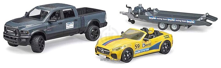 Фотографии Bruder RAM Power Wagon & Roadster Bruder Racing Team 02504