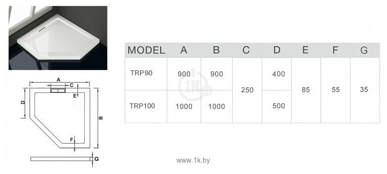 Фотографии WeltWasser TRP 90 90x90