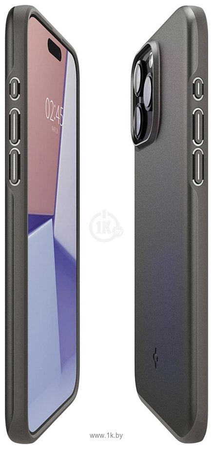 Фотографии Spigen Thin Fit для iPhone 15 Pro Max ACS06545 (серый)