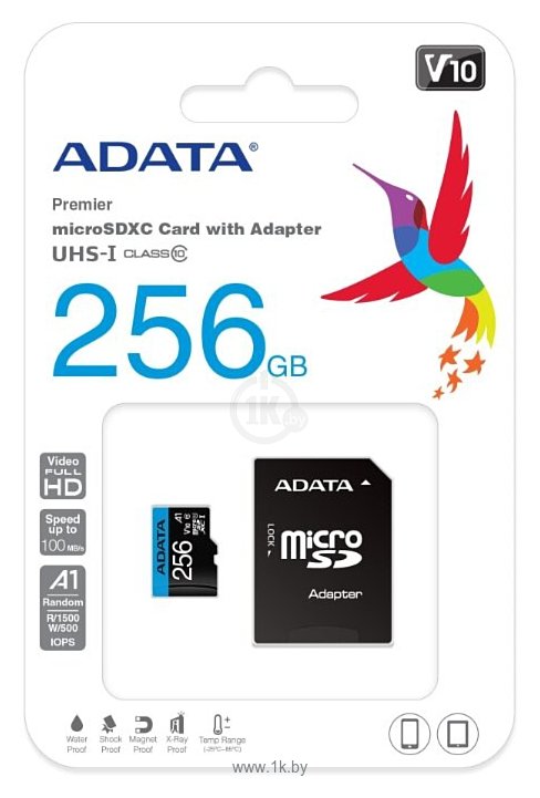 Фотографии ADATA Premier microSDXC UHS-I U1 V10 A1 Class10 256GB + SD adapter