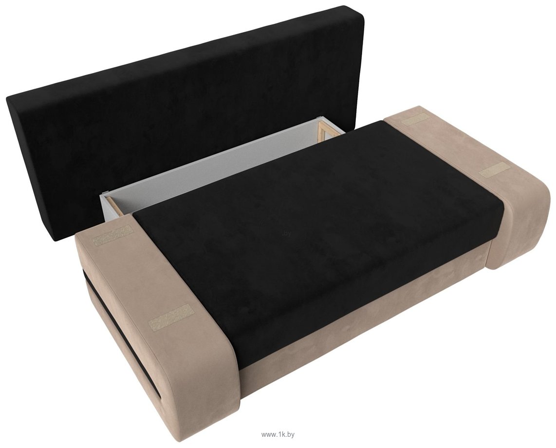 Фотографии Лига диванов Денвер 115534 (велюр, черный/бежевый)